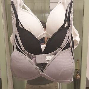 Black, White, Gray 3 Pack Bra